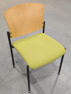 Source "Staxx" Green Fabric Stacking Guest Chairs - No Arms - Used