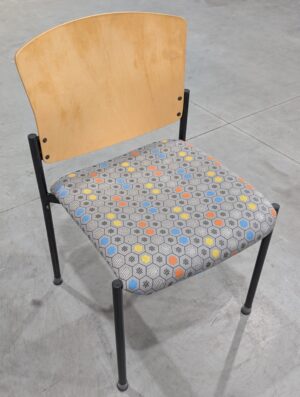 Source "Staxx" Honeycomb Pattern Fabric Stacking Guest Chairs - No Arms - Used