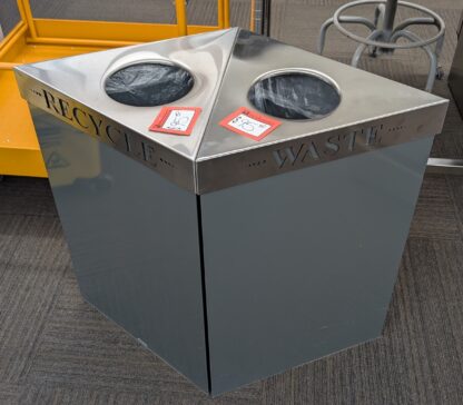 Triangular Grey / Stainless Steel Waste/Recycle Bins - Used - Image 2