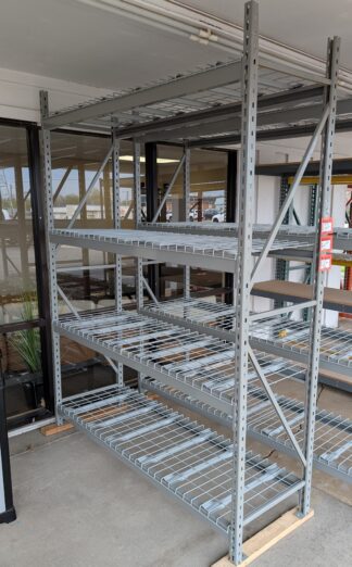 2'D x 6'W x 8'H Grey Penco Shelving w/ Waterfall Style Wire Decks - Used