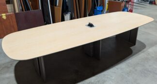Maple / Silver 12'x4' 2-Piece Conference Table - Used
