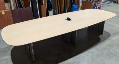 Maple / Silver 12'x4' 2-Piece Conference Table - Used