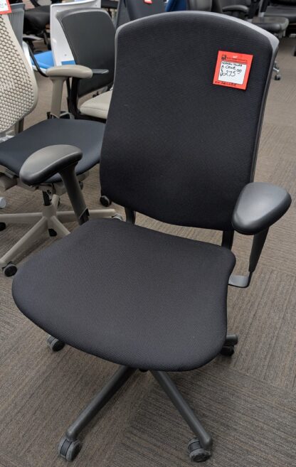 Herman Miller "Celle" Black Fabric Task Chair w/ Newly Reupholstered Seat - Used
