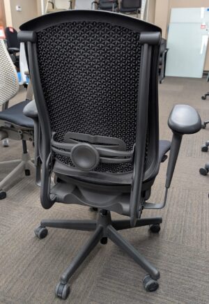 Alternative view of Herman Miller "Celle" Black Fabric Task Chair w/ Newly Reupholstered Seat - Used