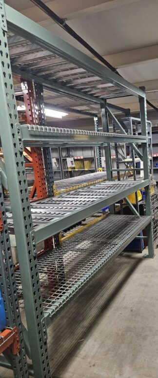 27"x 93" (11'-4" Tall) Teardrop Style Hand-Load Pallet Rack with Choice of Decking - Used