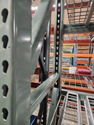 27"x 93" (11'-4" Tall) Teardrop Style Hand-Load Pallet Rack with Choice of Decking - Used - Image 6
