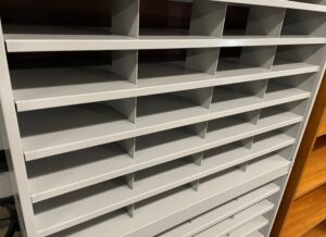 Alternative view of Grey 72-Slot Mail Sorter - New Surplus