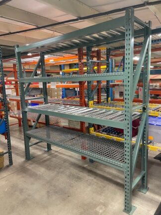 27"x 93" (11'-4" Tall) Teardrop Style Hand-Load Pallet Rack with Choice of Decking - Used