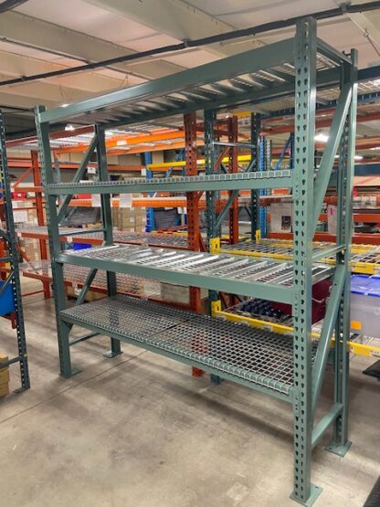 27"x 93" (11'-4" Tall) Teardrop Style Hand-Load Pallet Rack with Choice of Decking - Used