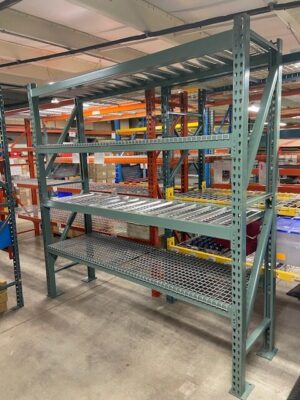 27"x 93" (11'-4" Tall) Teardrop Style Hand-Load Pallet Rack with Choice of Decking - Used