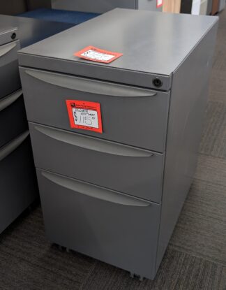 Haworth 23.5"D Grey B/B/F Mobile Drawer Pedestals - Used