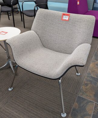 Herman Miller "Swoop" Grey Fabric Lounge Chair - Used