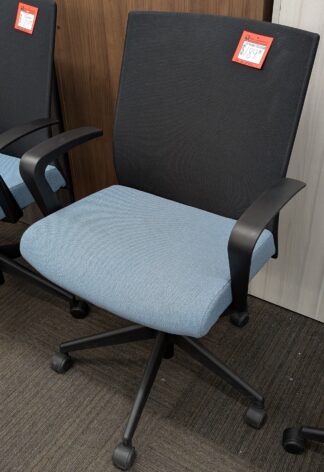 Stylex "Insight" Blue Fabric Seat Black Mesh Back Task Chair - Used