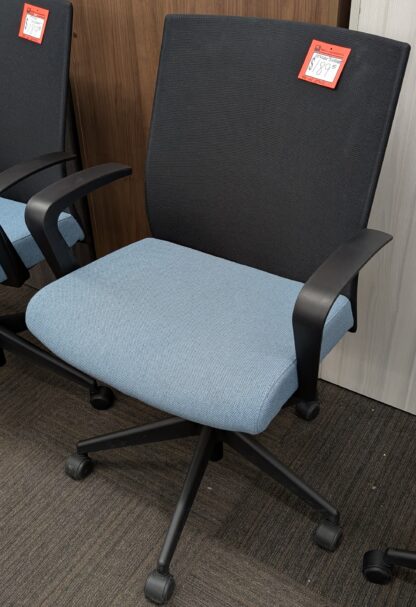Stylex "Insight" Blue Fabric Seat Black Mesh Back Task Chair - Used