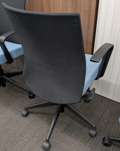 Stylex "Insight" Blue Fabric Seat Black Mesh Back Task Chair - Used - Image 2