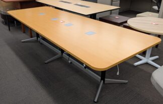 Maple / Silver 10' Tapered Conference Table - Used