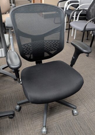 Black Mesh Back Fabric Seat Armchair - Used