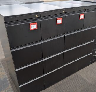 Black 4-Drawer Vertical Filing Cabinets - Used