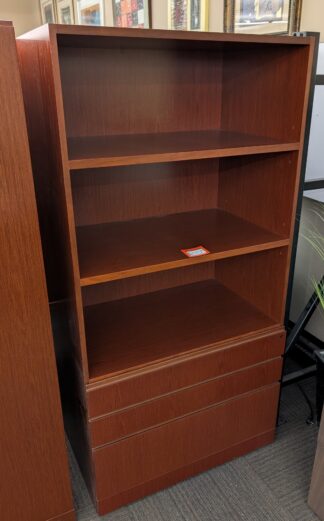 Cherry 3-Shelf Bookcase Cabinet - Used