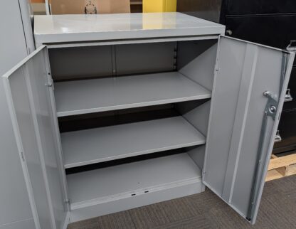 Grey Steel 2-Door Storage Cabinet - Used - Image 2