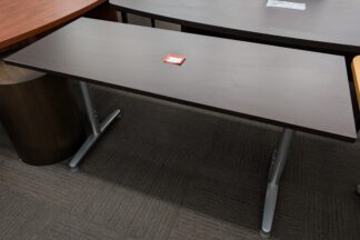 Espresso 5'x2' Table w/ Adjustable-Height Chrome Base - Used