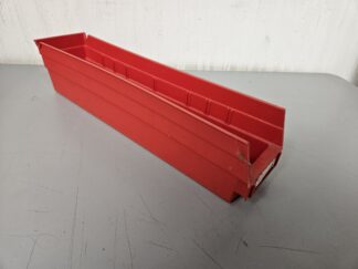 6"T x 4"W x 17.5"D RED Shelf Bin - Used