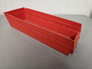 Alternative view of 4"T x 6.25"W x 17.5"D RED Shelf Bin - Used