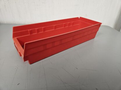 4"T x 6.25"W x 17.5"D RED Shelf Bin - Used