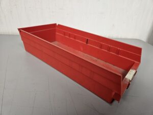 4"T x 8"W x 17.5"D Shelf Bin RED - Used - Image 3