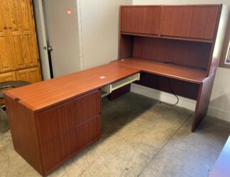Steelcase Veneer L-Shape Desk w/ Hutch - Used