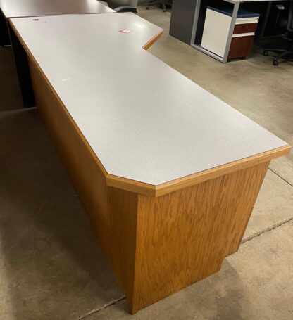 Custom-Built Oak Veneer Desk w/ Grey Laminate Top - Used - Image 2