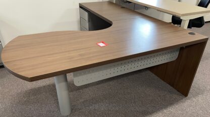 Modern Walnut 71"x84" Peninsula Cockpit L-Shape Desk Set - New Surplus - Image 2