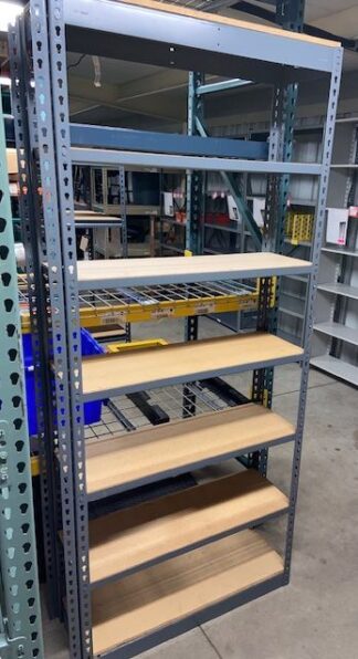12” Deep x 36” Long (7'-0" Tall) Rivet Style Shelving w/ 7 Levels - Used