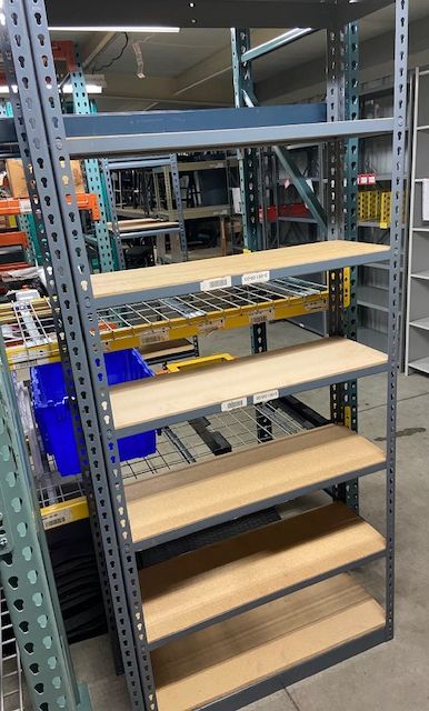 12” Deep x 36” Long (7'-0" Tall) Rivet Style Shelving w/ 7 Levels - Used