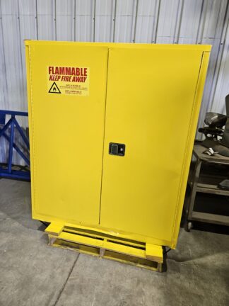 Double Drum Yellow Flammable Storage Cabinet (Welter #1) - Used "Slight Damage"