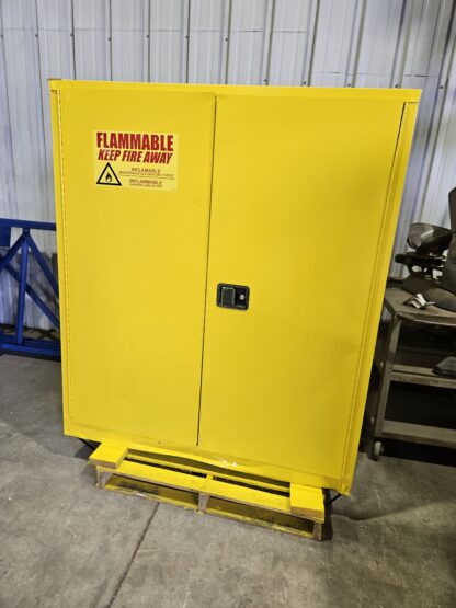Double Drum Yellow Flammable Storage Cabinet (Welter #1) - Used "Slight Damage"