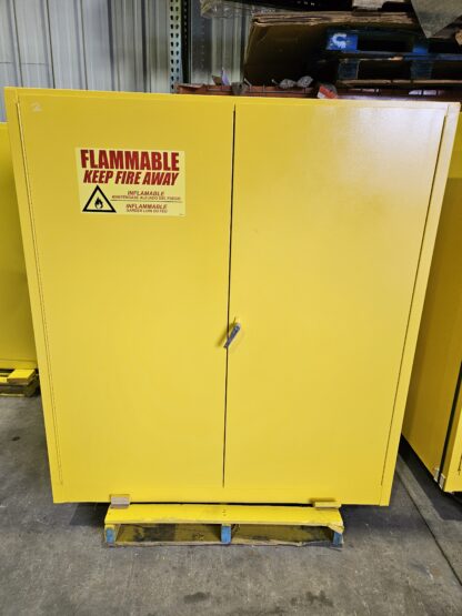 Double Drum Yellow Flammable Storage Cabinet (Welter #2) - Used - Image 2