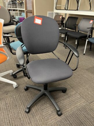 All-Fabric Gray Task Chair w/ Fixed Arms - Used