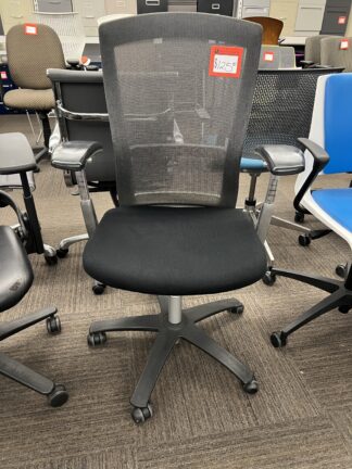 Black Fabric Seat Gray Mesh Back Task Chair - Used