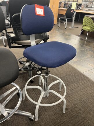 Navy Blue Fabric Stool - Used