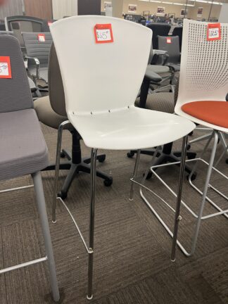 White Stool w/ Silver Base - Used