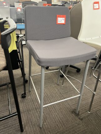 Gray Fabric Stool w/ Gray Base - Used