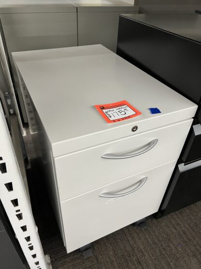 White B/F Mobile Drawer Pedestal - New Surplus