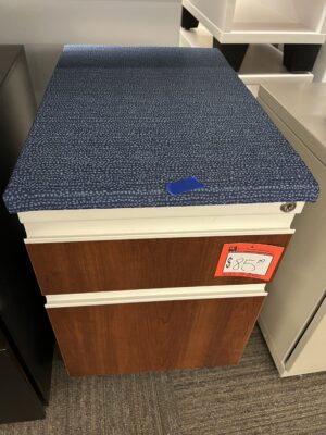 Drawer Pedestal B/F w/ Blue Seat Cushion - Used