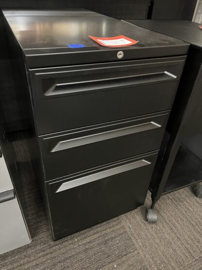 29"D Black B/B/F Mobile Drawer Pedestal - Used
