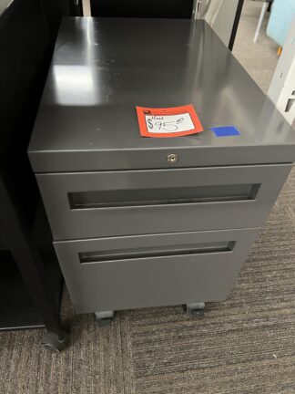 23"D HON Gray B/F Mobile Drawer Pedestal - Used