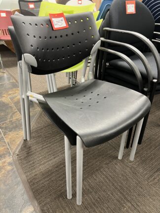 Black Plastic Stack/Visitor Chair - Used