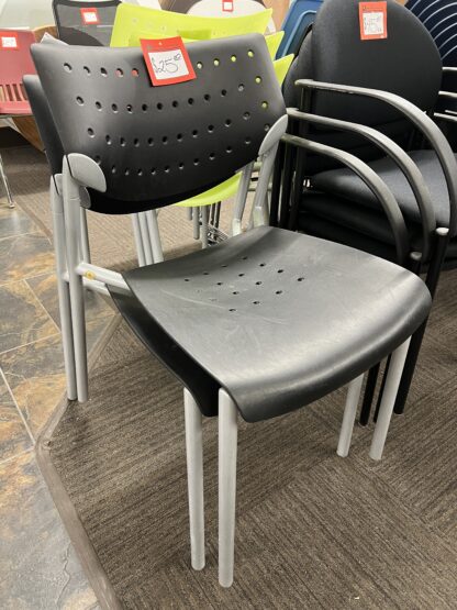 Black Plastic Stack/Visitor Chair - Used