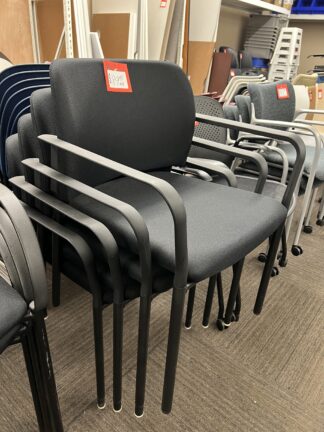 Black All-Fabric Stack/Visitor Chair w/ Straight Arms - Used