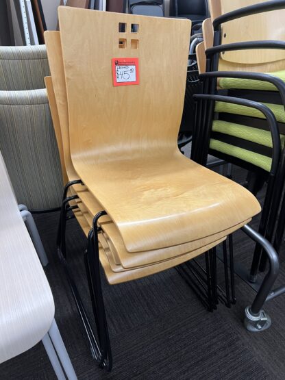 Maple Stack/Visitor Chair w/ Black Sled Base - Used